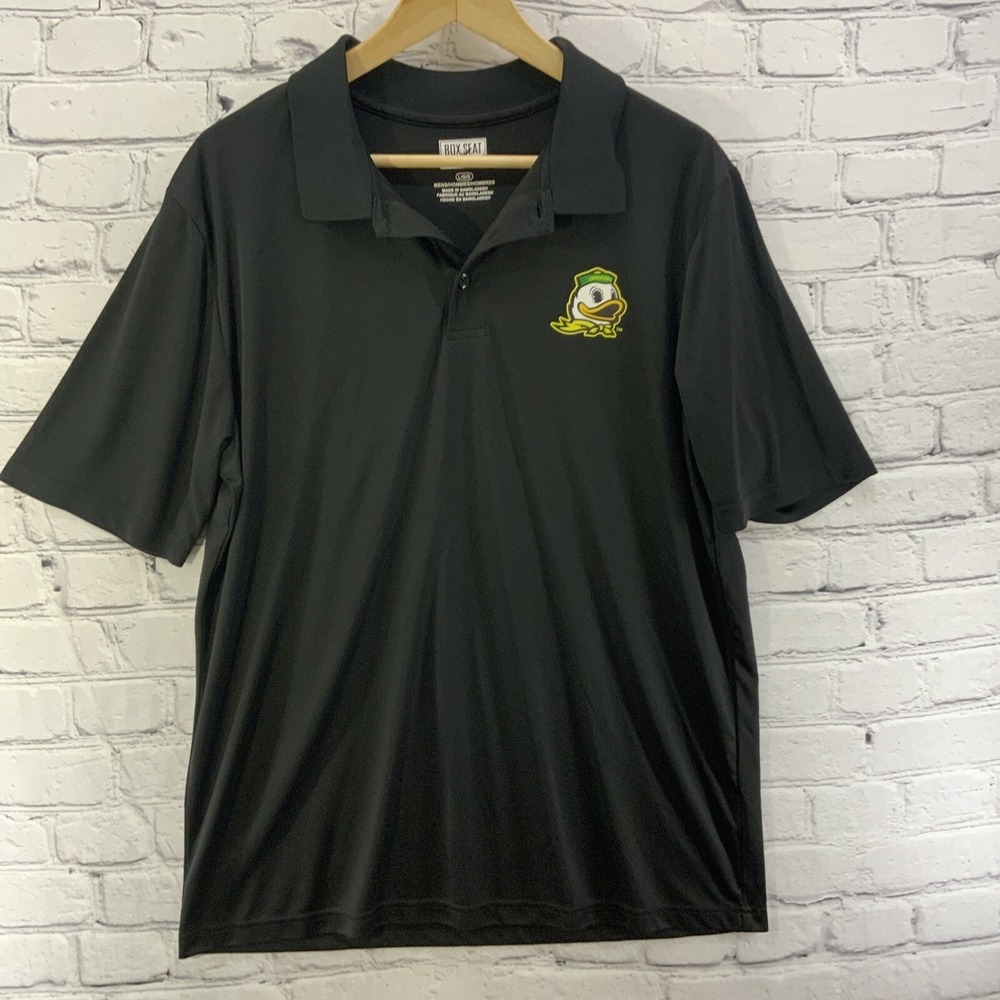 Box‎ Seat Polo Shirt Mens Sz L Black Oregon Ducks U of O